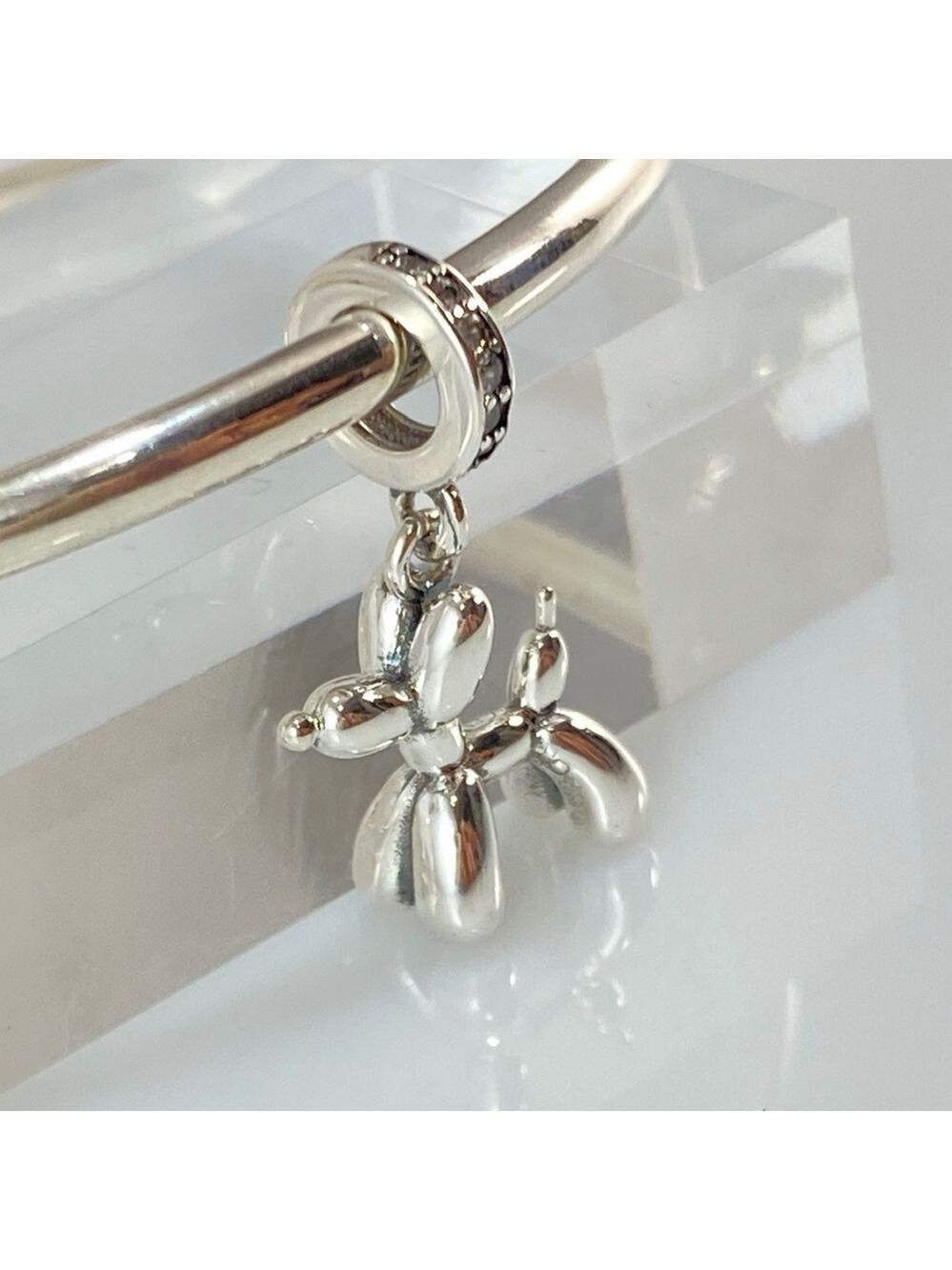 Sterling Silver Balloon Dog Dangle Charm